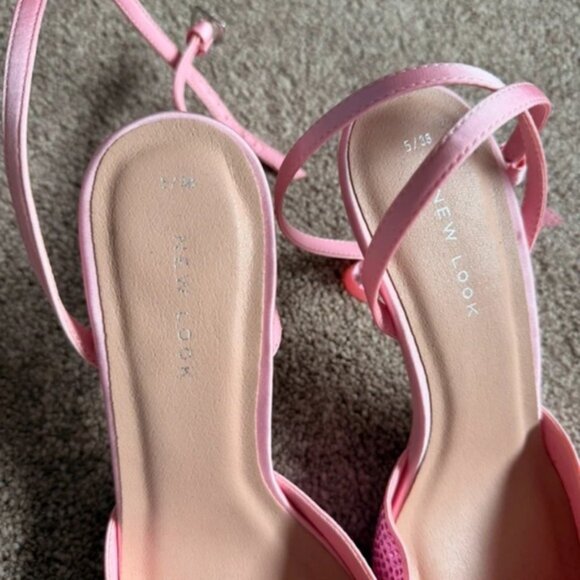 New Look Pink Textured Heels - Picture 3 of 4